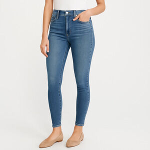 NWT Abercrombie And Fitch Blue High Rise 5 Pocket Super Skinny Ankle Jeans 23‎